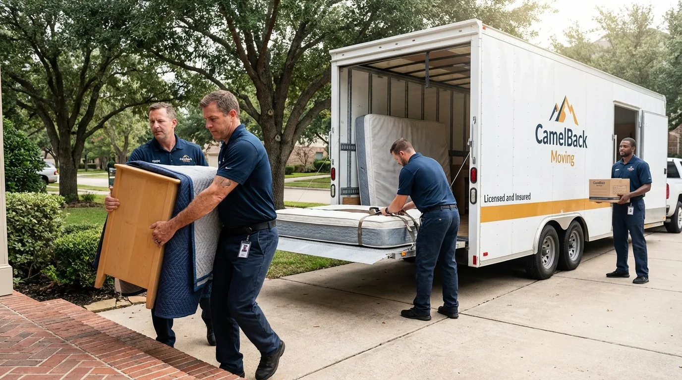 Crew loading residential truck for cross-state move from Terre Hill, PA
