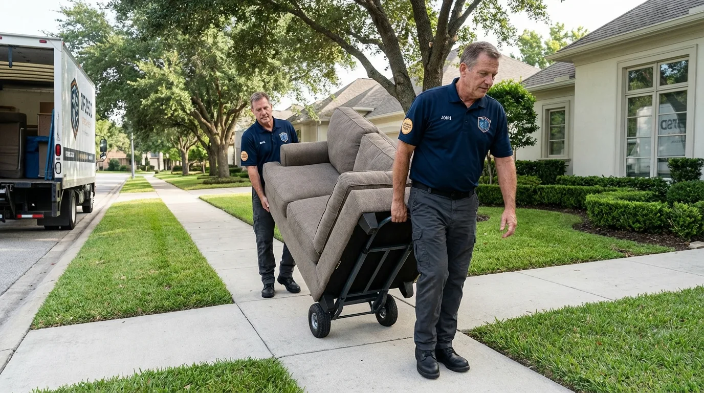 Local residential moving crew loading furniture in Terre Hill, PA